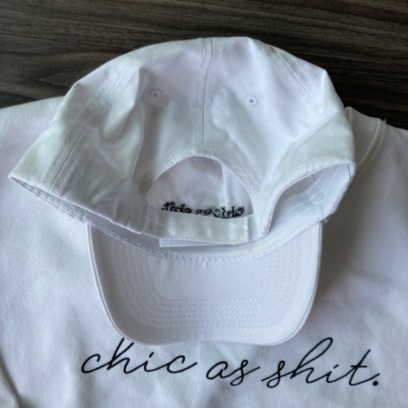 Womens Matching Chic As Sh*t White Crewneck Sweatshirt & Hat Set - Picture 5 of 7